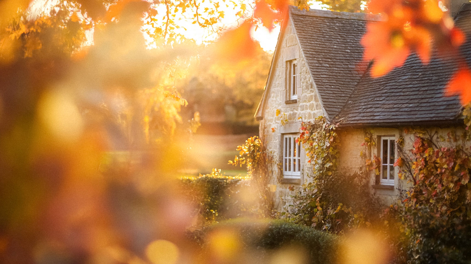 An image of a house in autumn.